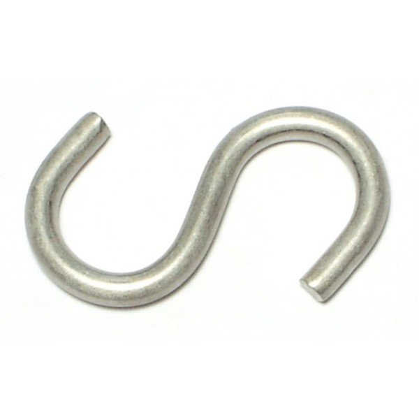 Midwest Fastener 1/8" x 1-1/2" 18-8 Stainless Steel Medium Wire S Hooks 1 12PK 65121